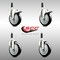 Service Caster 5 Inch 316SS Black Poly Swivel 7/8 Inch Expanding Stem Caster Lock Brake, 2PK SS316TTLEX20S514-PPUB-BLK-2-S-2-78 - alternate 3